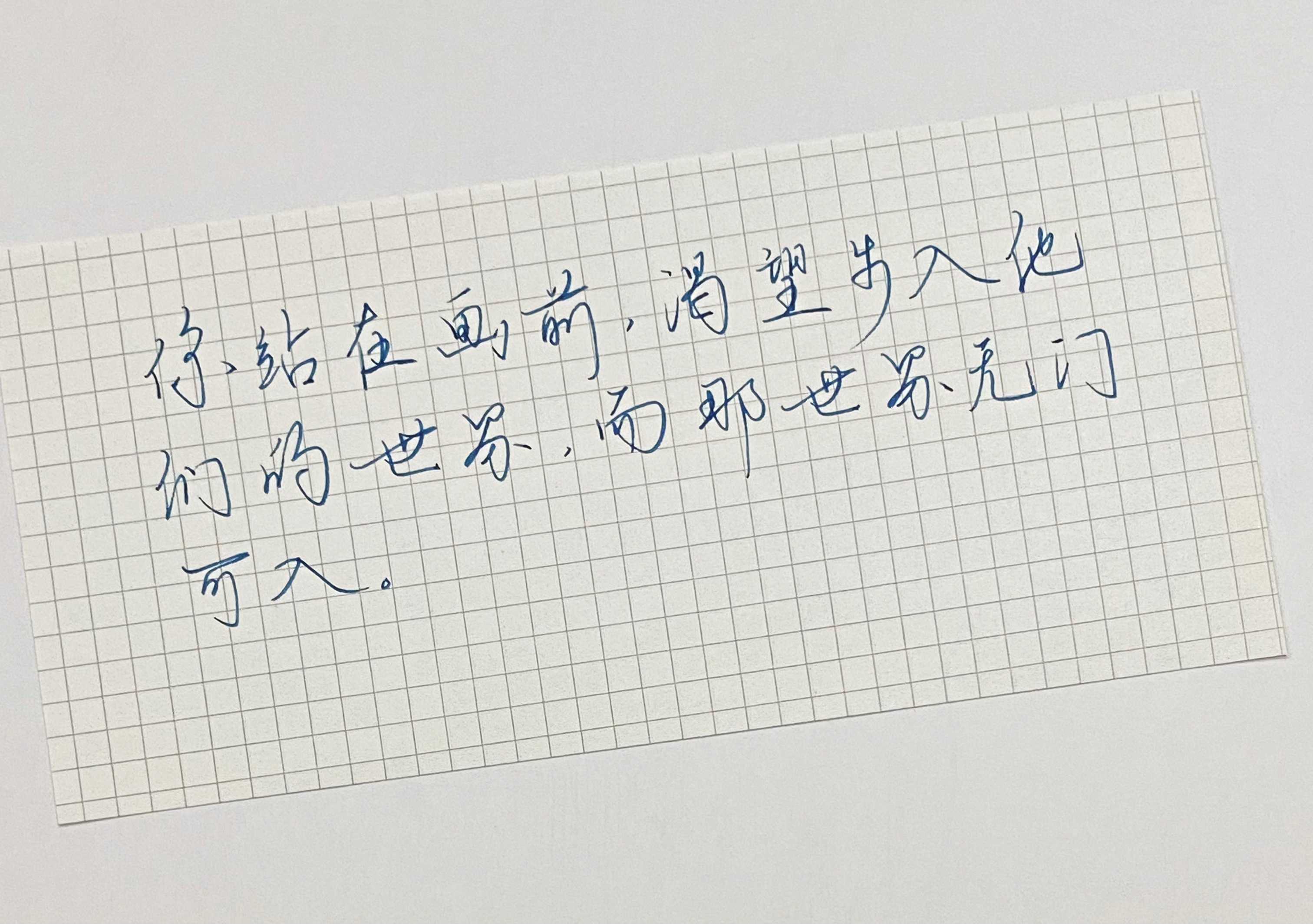 练字  那世界无门可入 