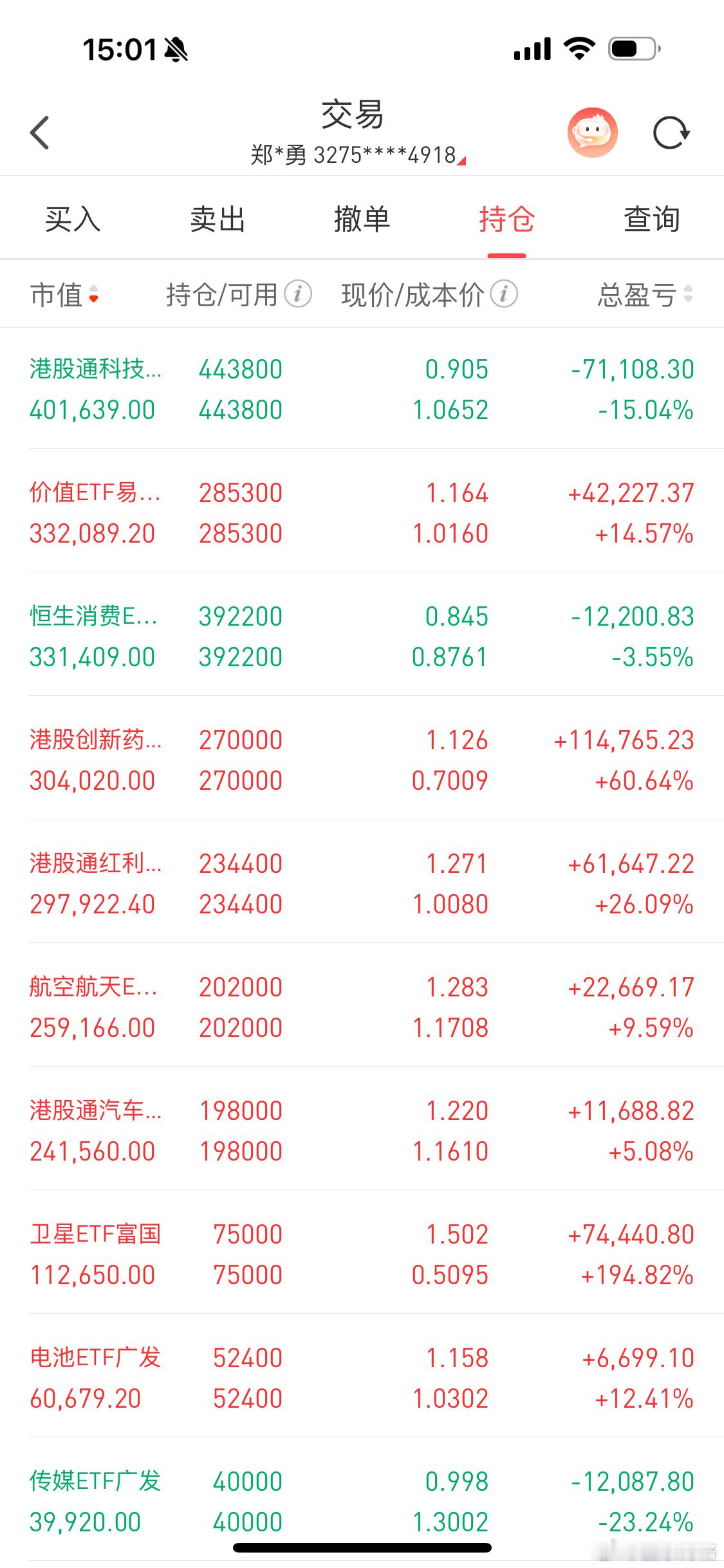 终于不亏钱了！大家多点赞，明天市场继续涨！恒生科技基金