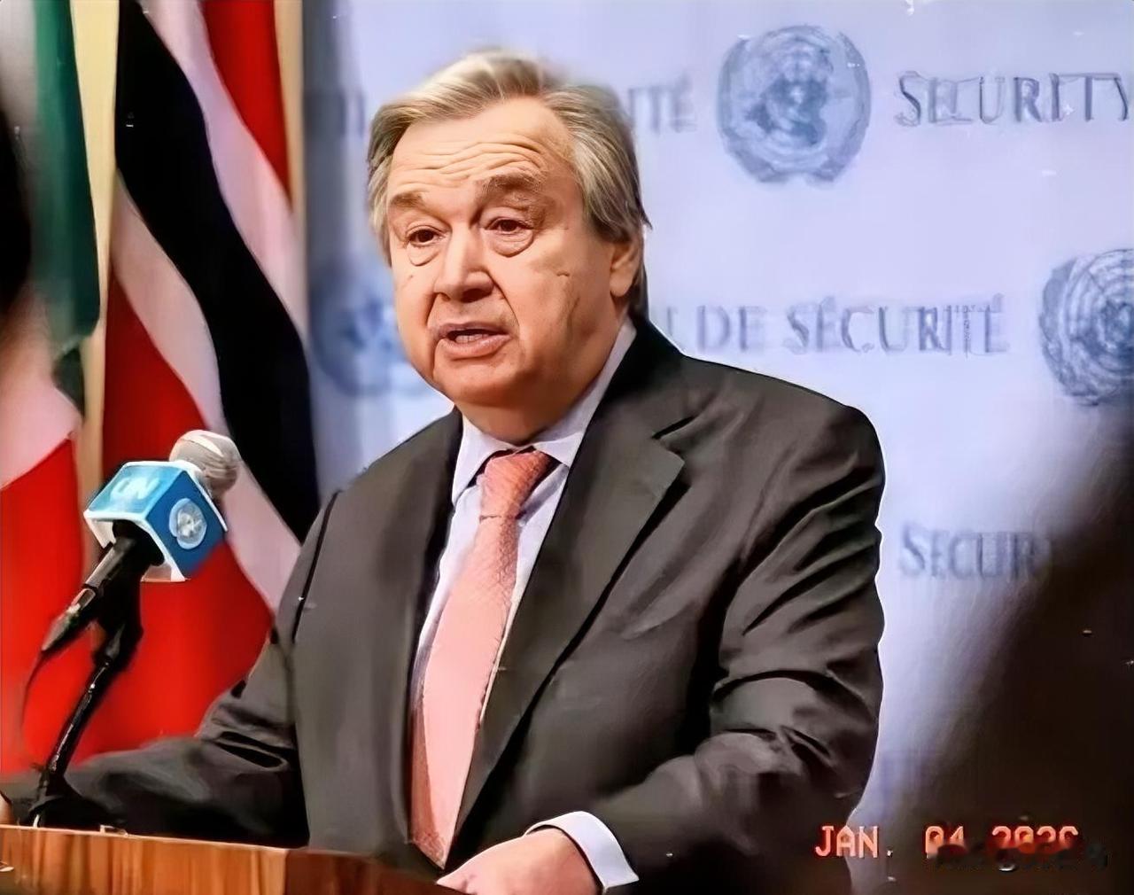 联合国秘书长古特雷斯发声了！
 
当地时间1月3日，联合国秘书长古特雷斯透过发言