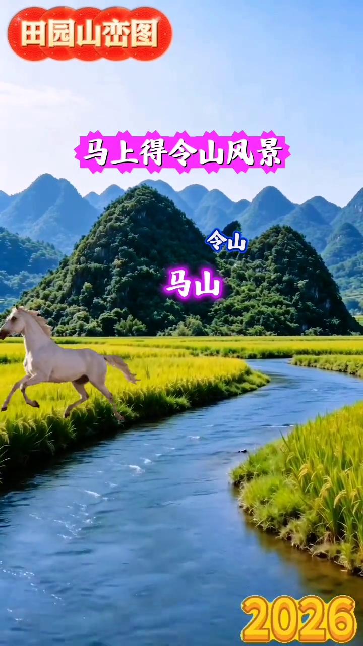 田园山峦图。
马上得令山风景。
马山。