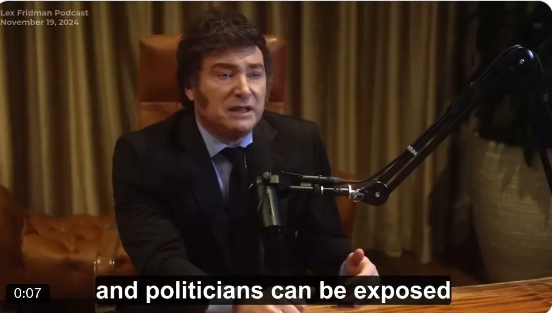 米莱：多亏了埃隆马斯克，政客和媒体才能被曝光

“由于伊隆·马斯克的巨大而勇敢的