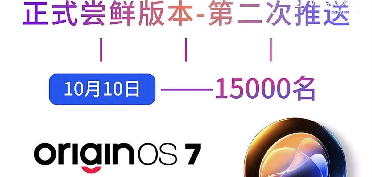 OriginOS 7尝鲜版今日放出15000个升级名额，机主们可别错过！ ​​​