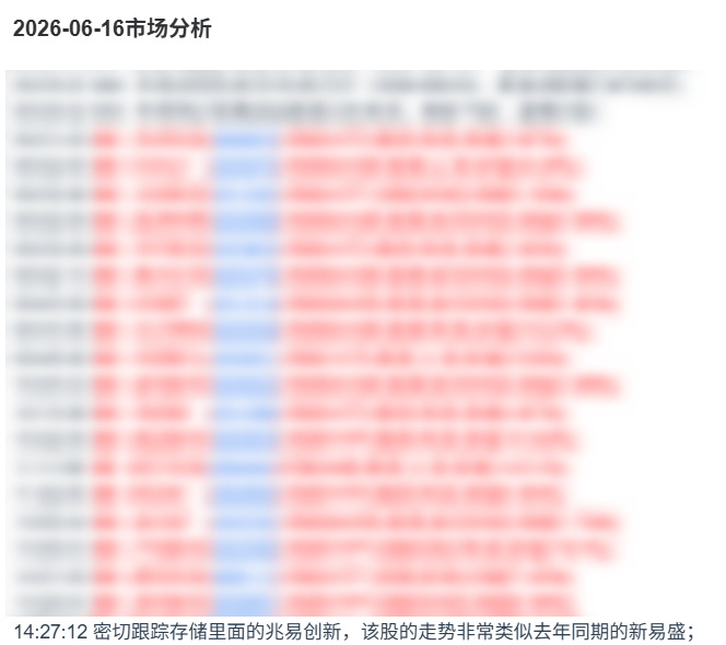 选股系统0616市场分析中关于兆易创新的前瞻性判断！ 