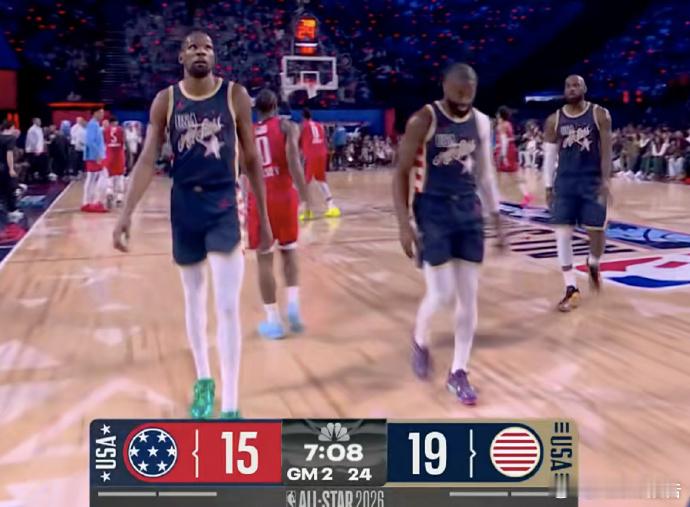 2026nba全明星2026年NBA全明星赛暂停，詹姆斯效力的条纹队以19-15