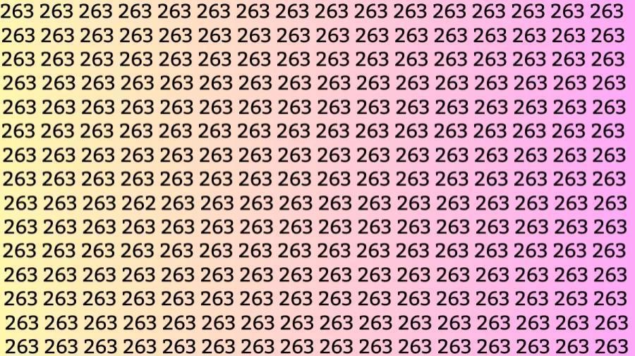 快来挑战眼力极限！图中是重复出现的数字组合“263”，但其中悄悄藏着一个不一样的