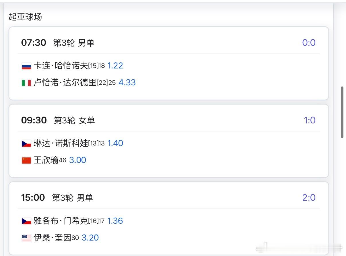 🔵澳网2026 1月24日焦点赛程07:30 🇨🇳郭涵煜/🇫🇷梅拉德诺