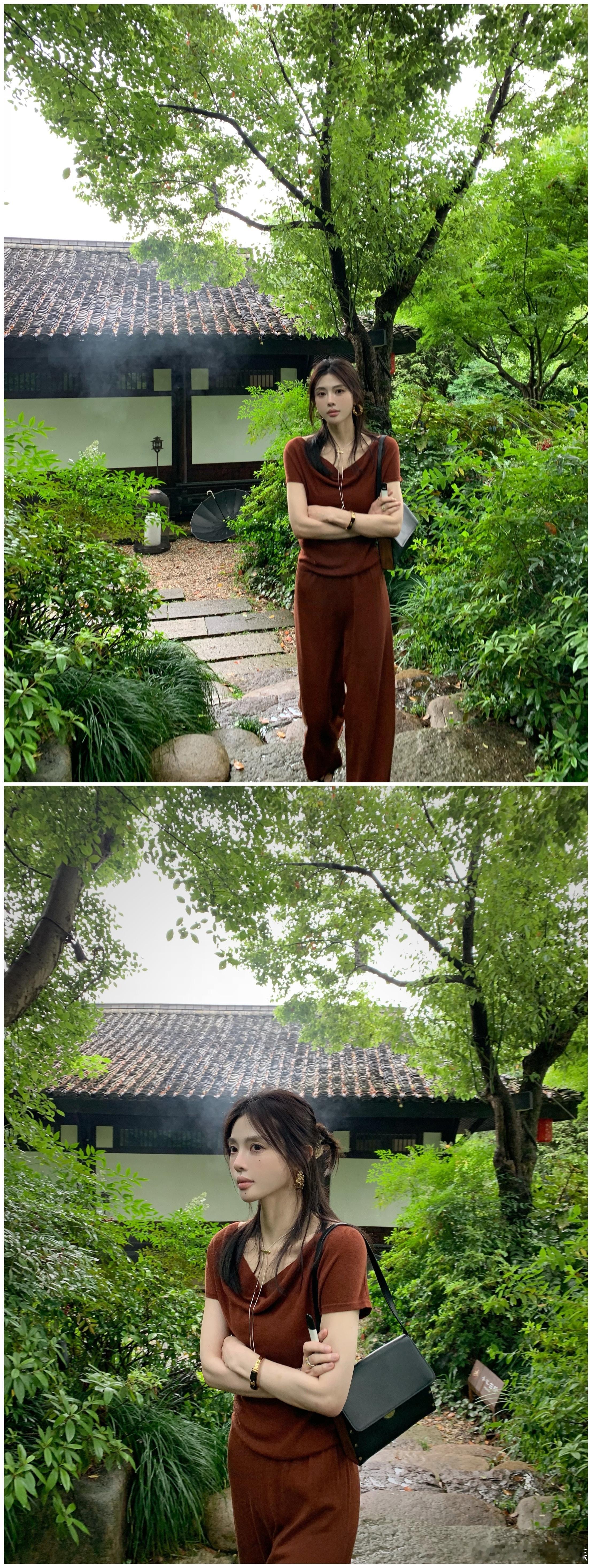 浆果红色真的巨显白！！！！还有黑色就是显瘦满分本期主打套装 分开或者一套都超好看