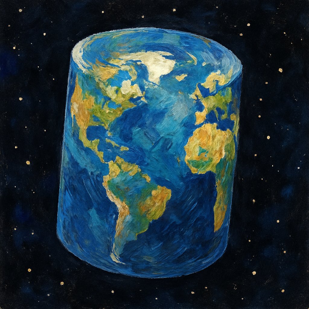 阿那克西曼德（约公元前 610 年至公元前 546 年）将地球描述为太空中一个自