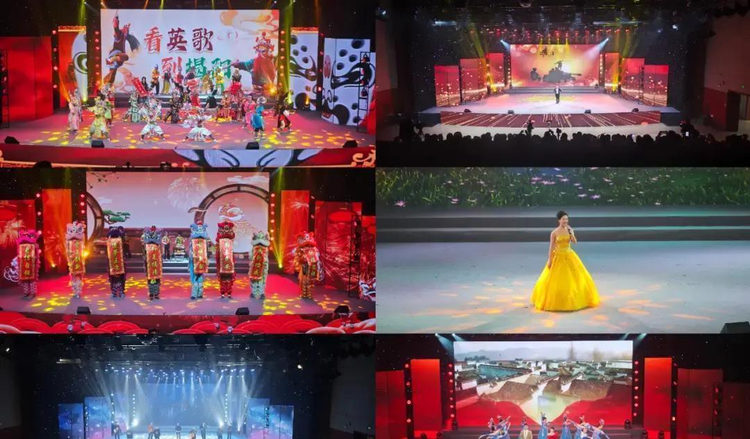 2月4日揭阳，一群银发老人在电视台演播厅唱跳起来，热闹非凡，直接把马年新春的喜气