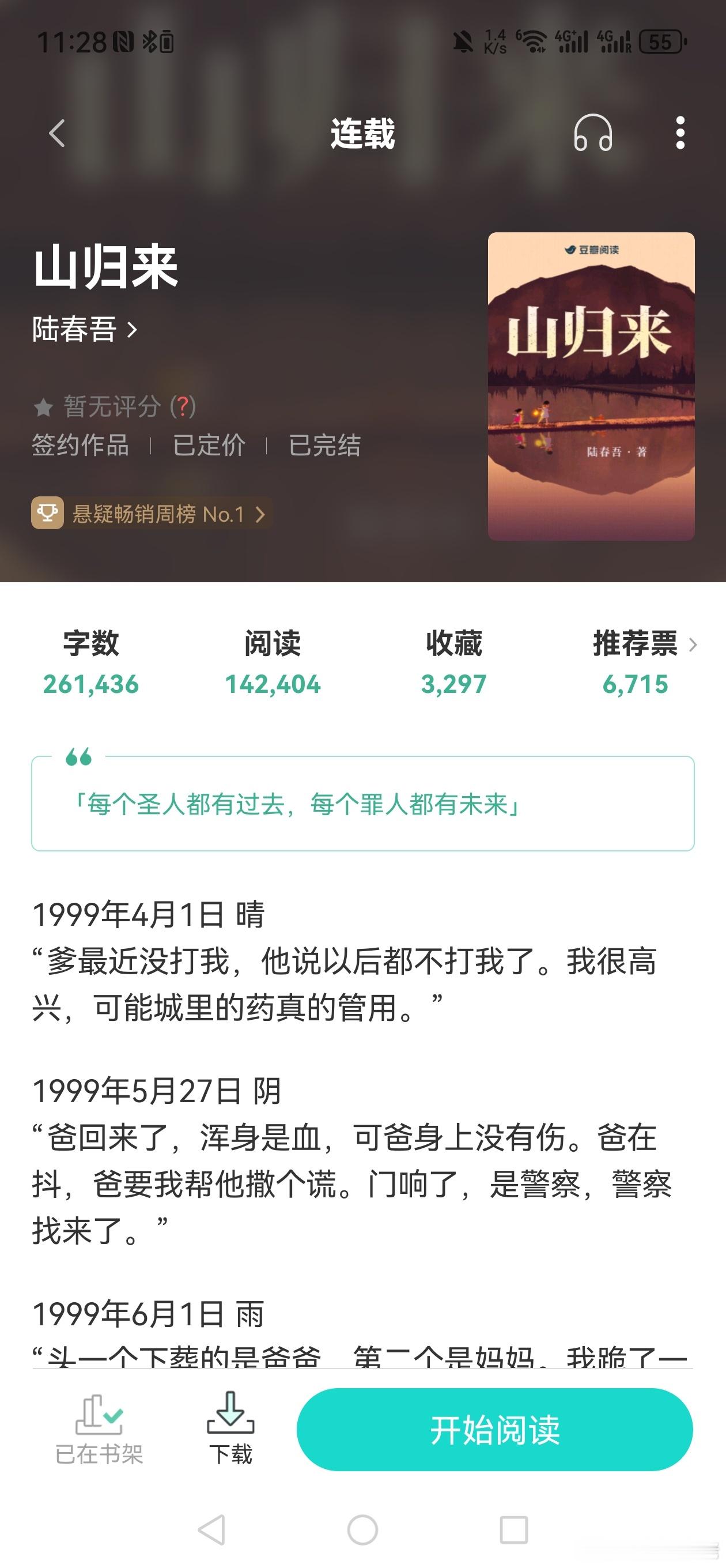 一生悬命作者陆春吾的新书→山归来爆好看啊！男主超帅啊！这书版权卖了吗？有别于其他