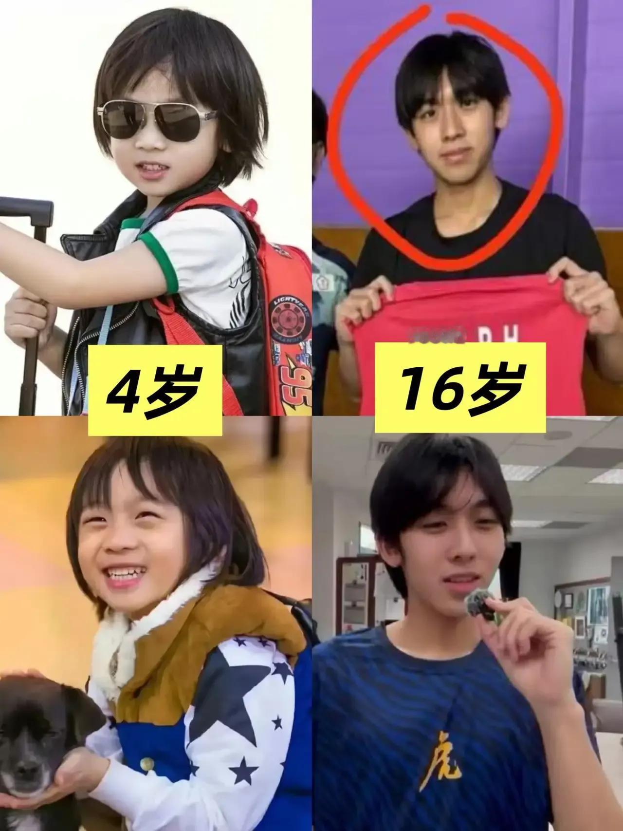 林志颖的大儿子，变化也太大了，小时候长得还有点像爸爸，可可爱爱，软软糯糯的，脸蛋