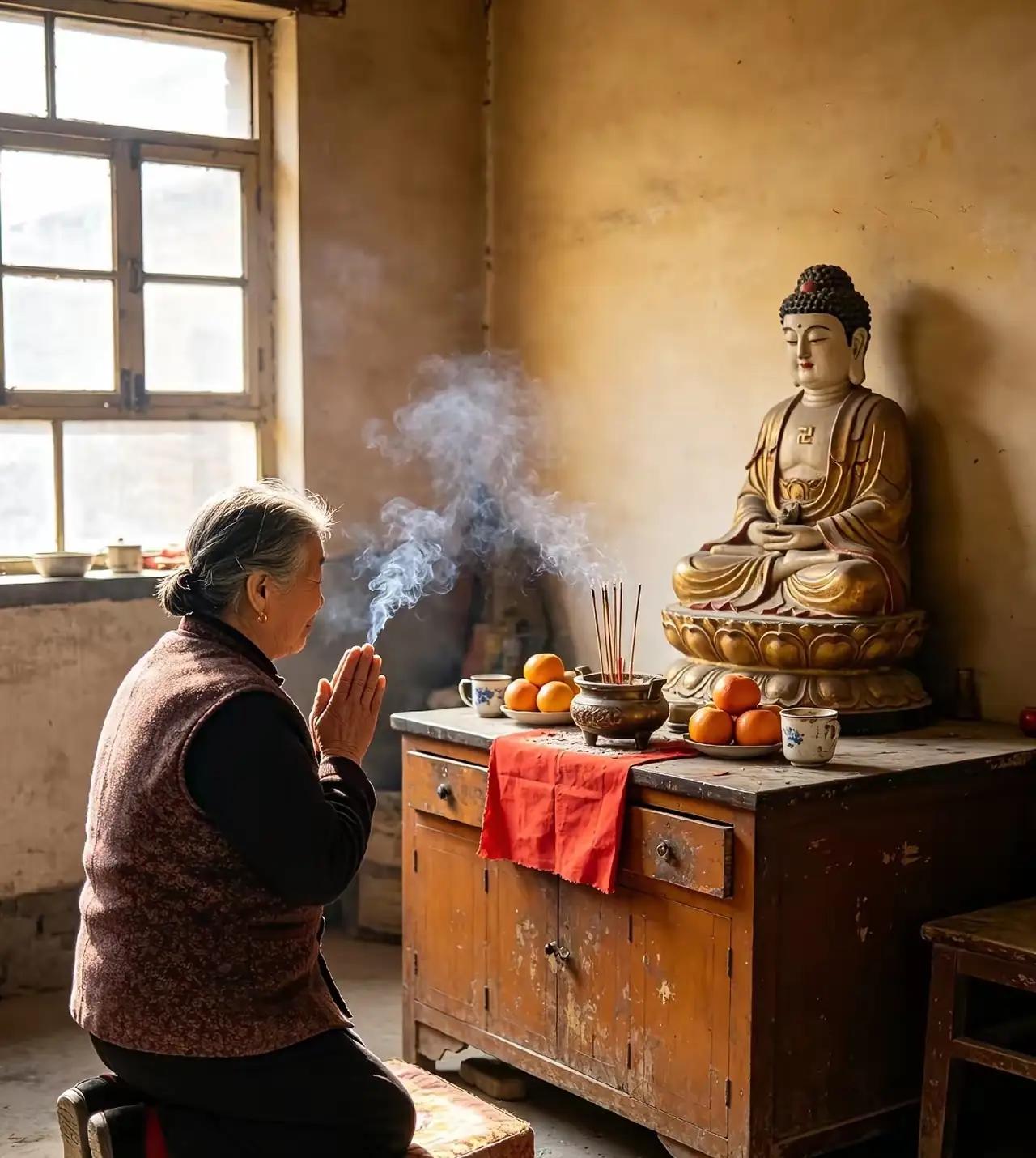 山东青岛一老太太，烧香拜佛42年，去年查出乳腺癌icon，回到家后，她却做出了一