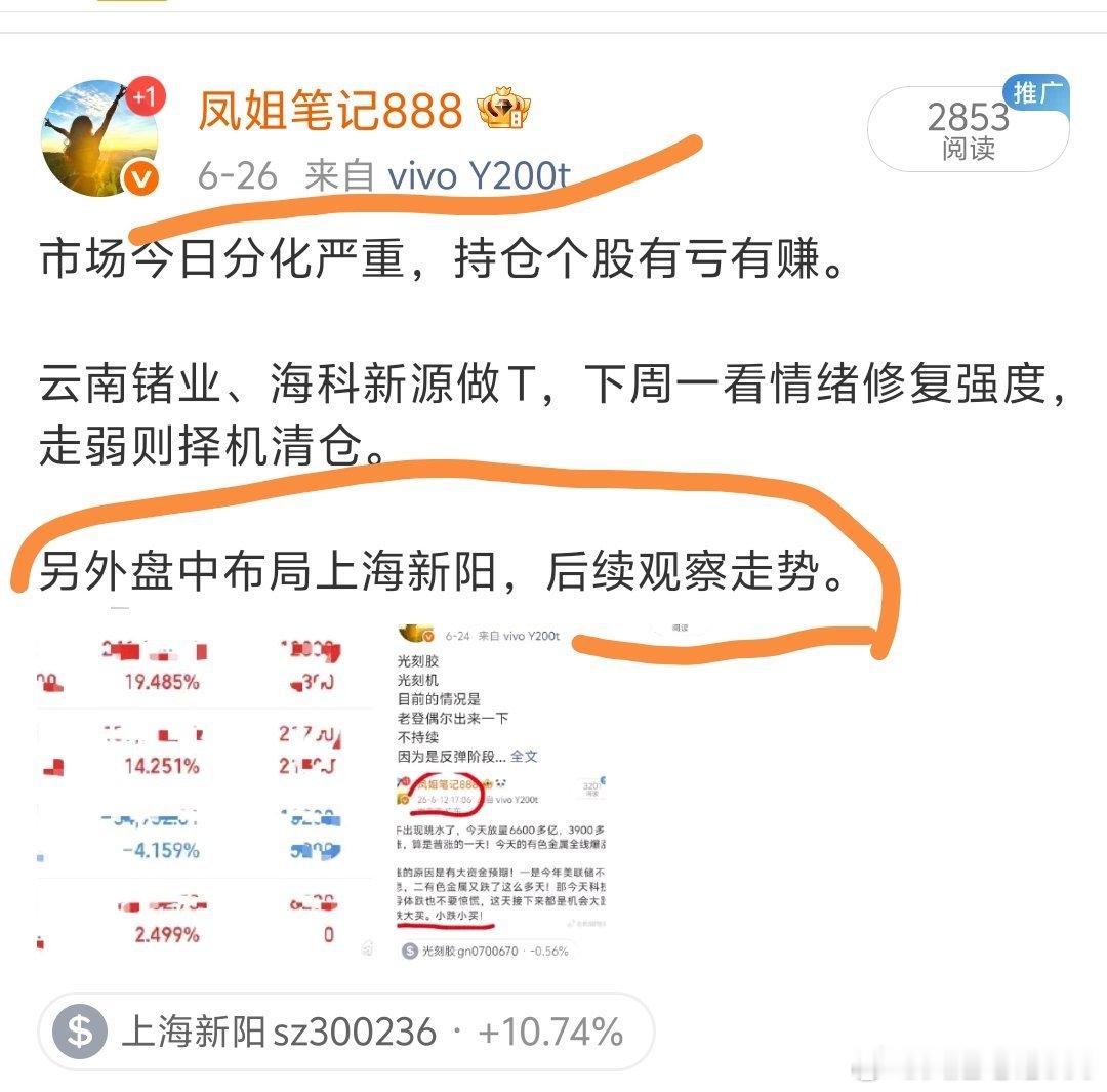 上周布局上海新阳，今日喜提10cm大肉，满满收益！跟上的家人们都吃到红利，眼光和