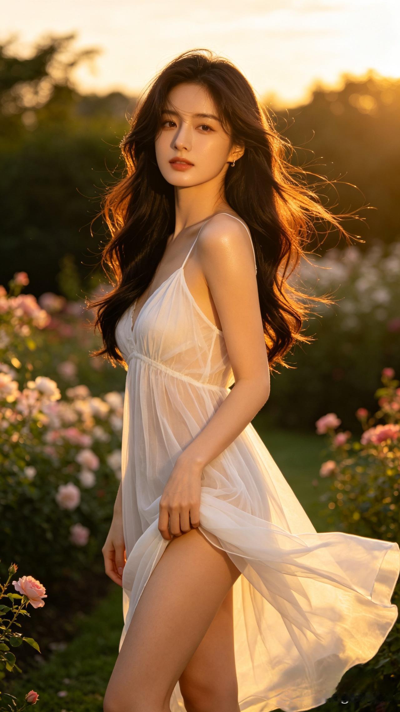 傍晚走在院子里，风轻轻吹过，花香飘了满院。
忽然想起小时候，也总这样吹着风、闻着