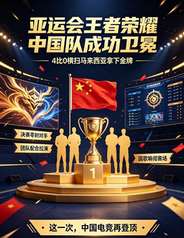 卫冕成功！亚运会王者荣耀项目，中国队再次站上最高领奖台