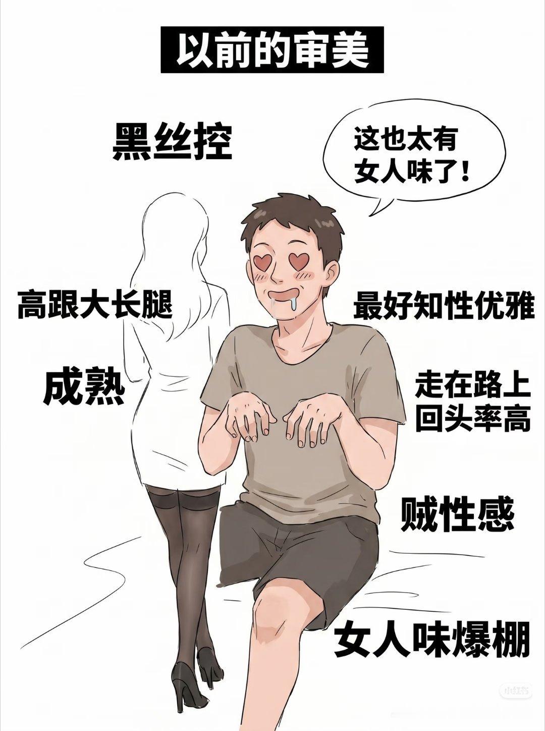 原来现在的男性心仪松弛感穿搭女性我还是老古董 活在过去年代的穿搭习惯蛮改变 但也