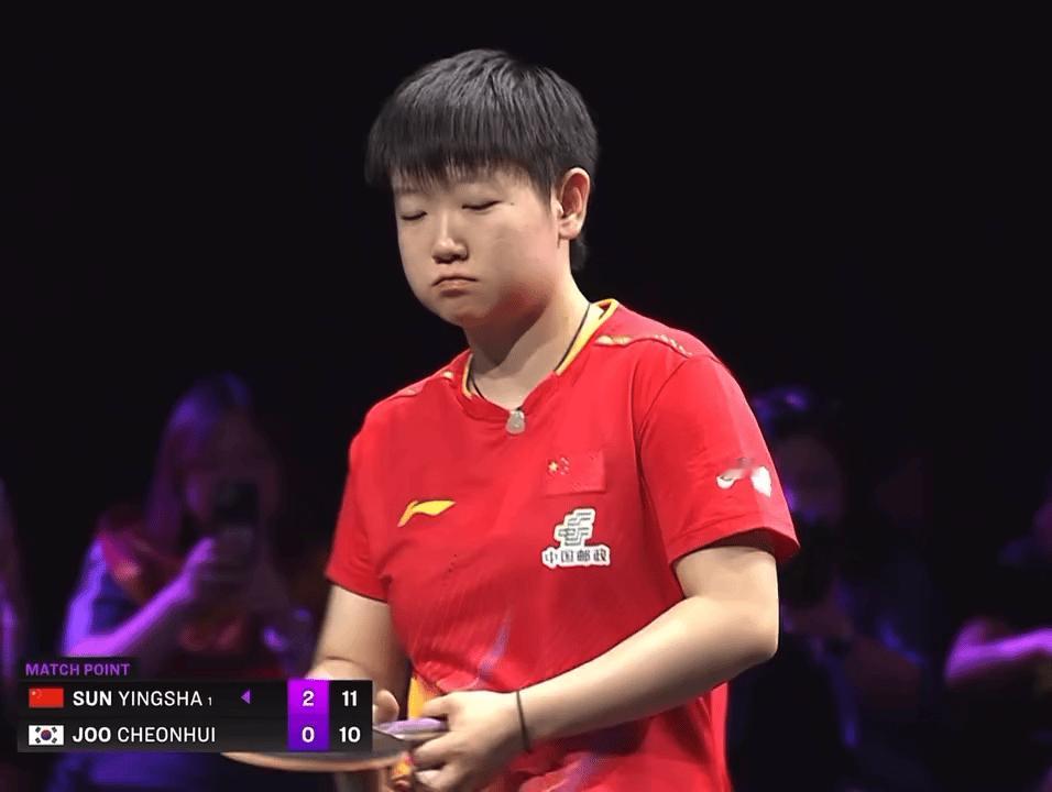 孙颖莎凶起来萌萌哒莎莎最可爱，不接受任何反驳[哈哈] ​​​