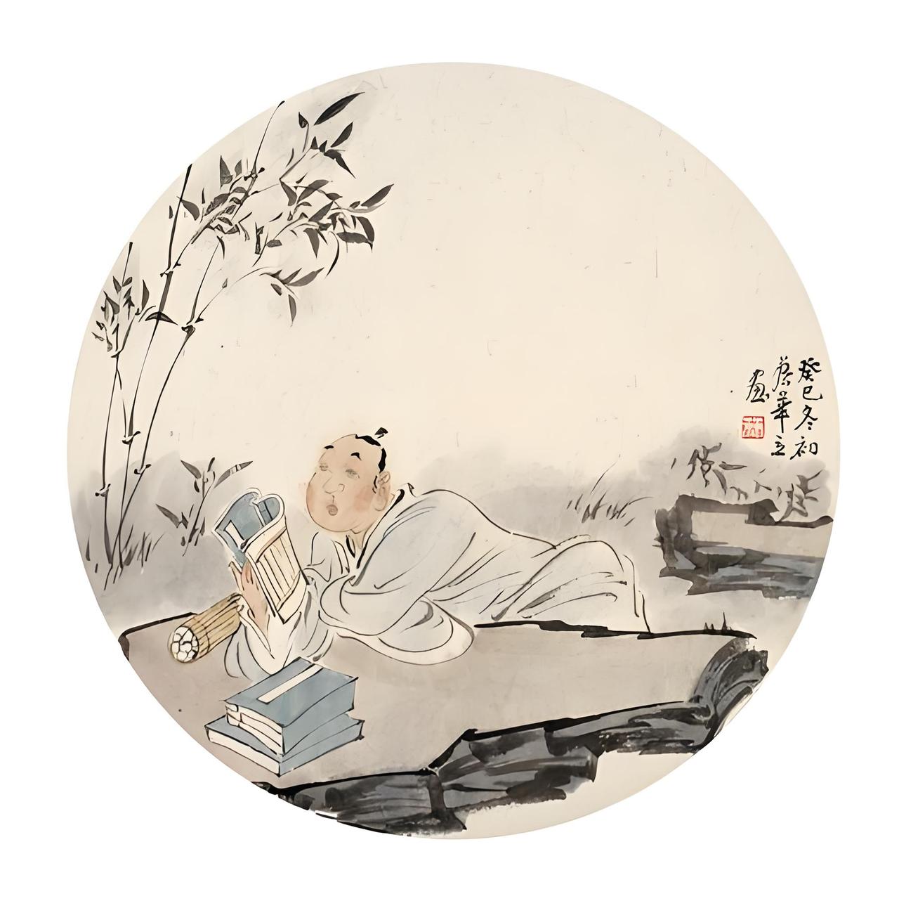 上联：侧卧读书疑懒汉
下联：[比心]

网络图片/诚谢侵删