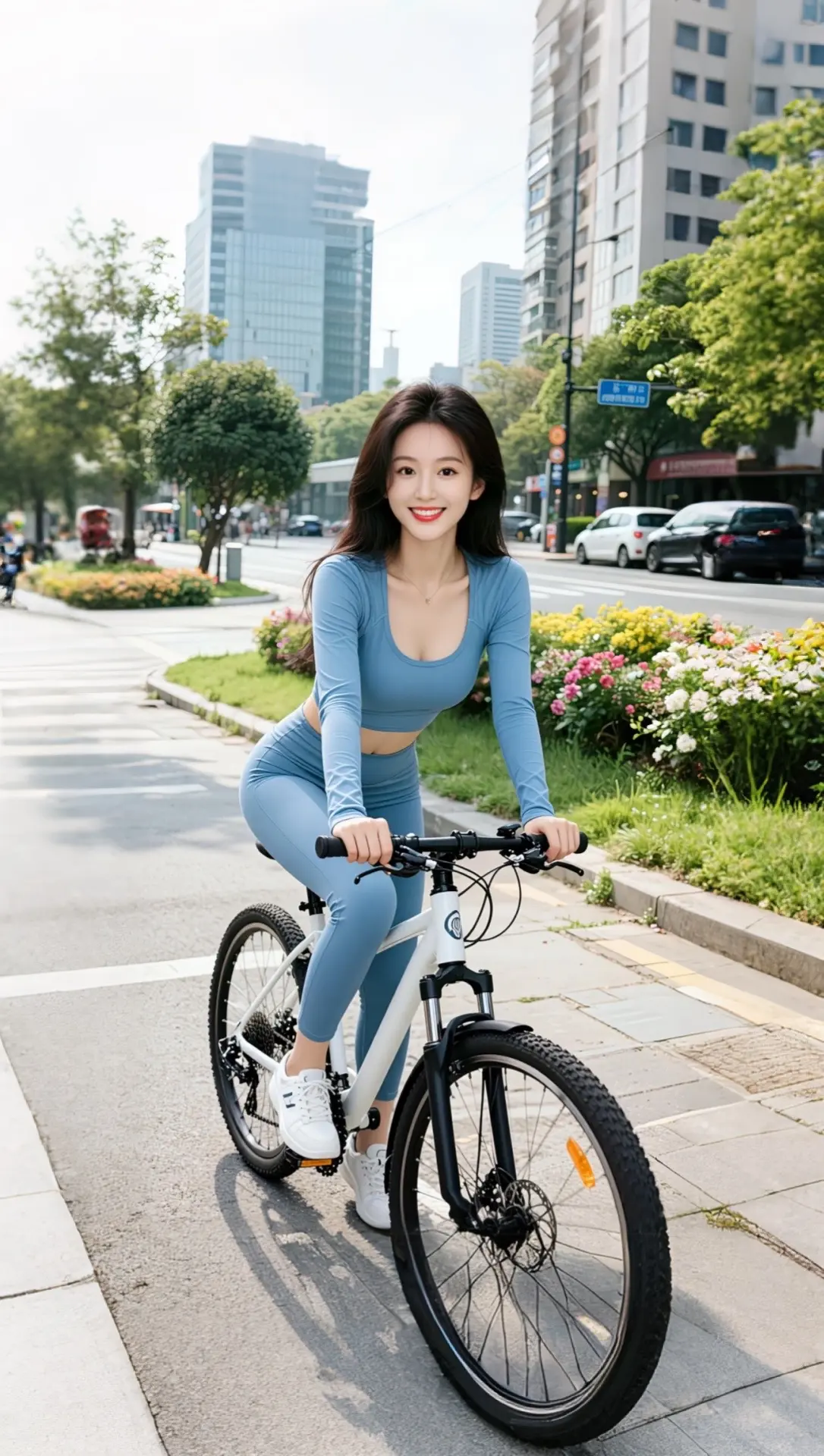 AI春日骑行写真 随变ai随便玩