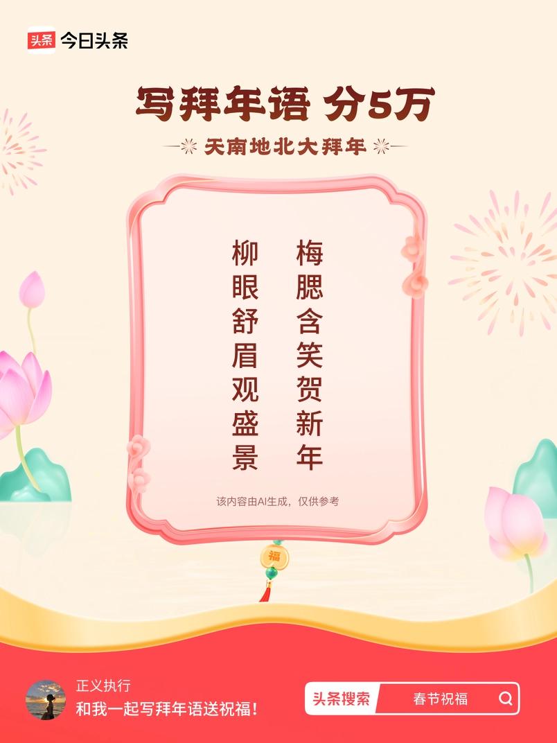 写拜年语送祝福新春拜年送祝福！我的祝福是：“柳眼舒眉观盛景，梅腮含笑贺新年”！快