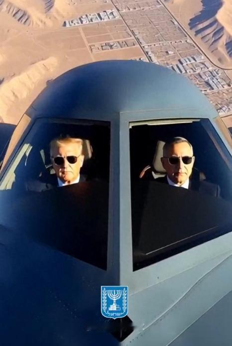 【AI合成“胜利巡游”：美以领导人共驾B-2轰炸机警告伊朗】12月24日，以色列