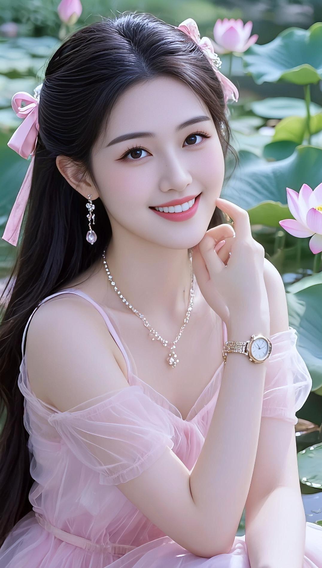 AI荷塘清新写真