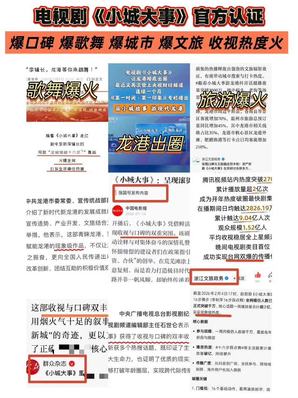 《小城大事》官方表扬认证收视口碑双爆 