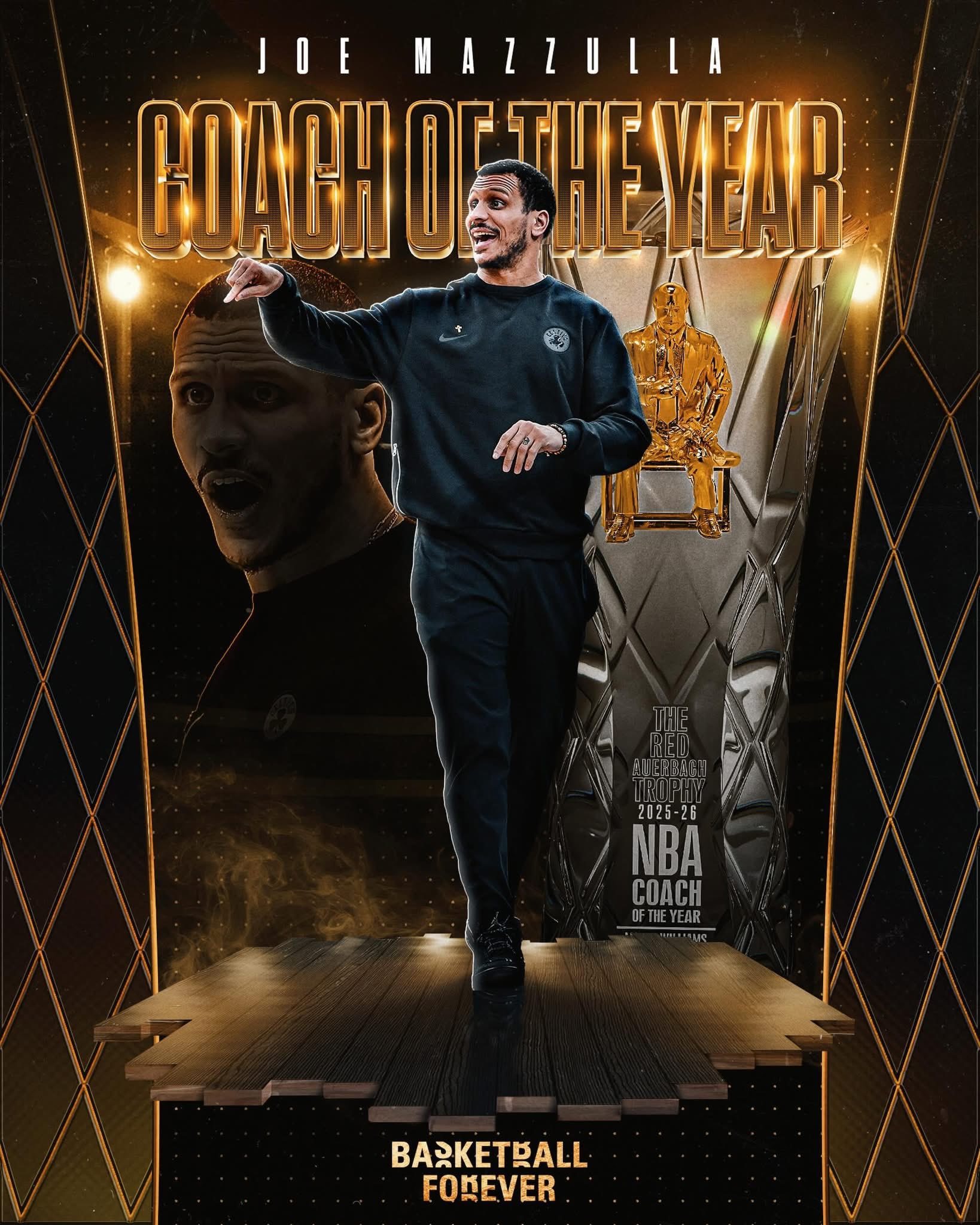 马祖拉荣获2025-26赛季年度最佳教练 🏆👏 