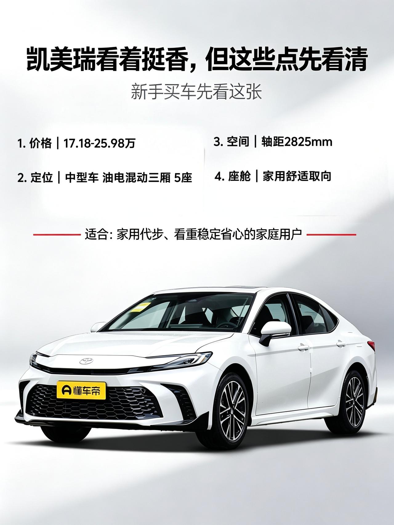 最近陪家里亲戚跑了好几个4S店看B级家用车，最后绕来绕去还是绕回凯美瑞身上了，毕