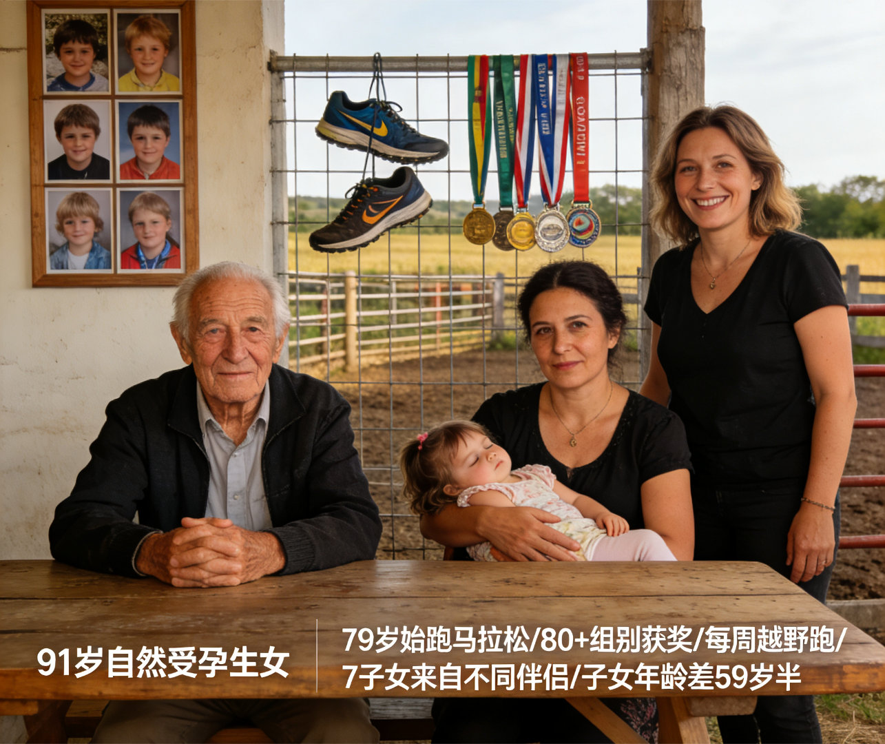 秦岭笑谈法国男子大女儿60岁小女儿6个月法国91岁男子与39岁妻子生女91岁自然