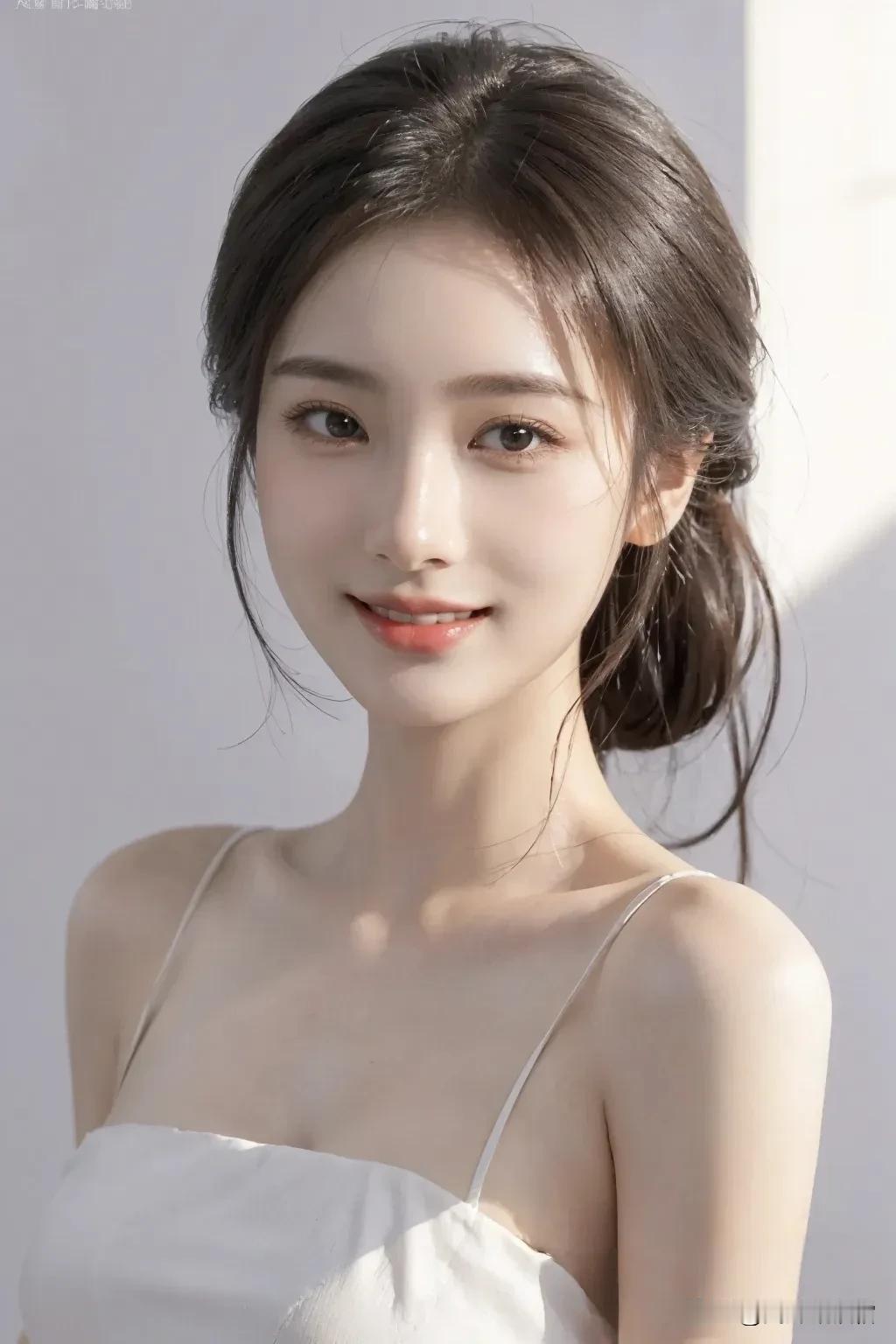 轻纱素衣映清影，美人一笑似花开。#推荐美女壁纸# #美图诗韵分享# #发布女神图