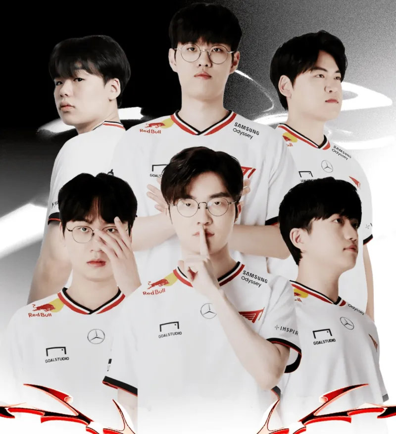 2025LCK ​T1 2025年第二款队服是经典的黑白两套组成，另外队服的模特