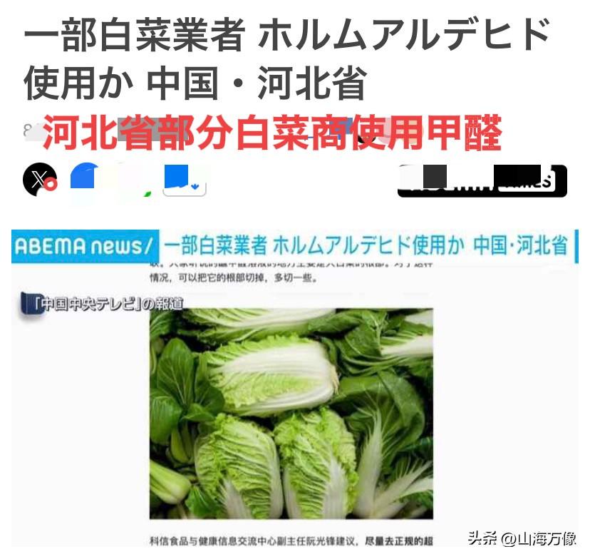 消息出了囯门，大白菜进口国
的日本，韩国的媒体也报道了
相关信息，并表示担忧。