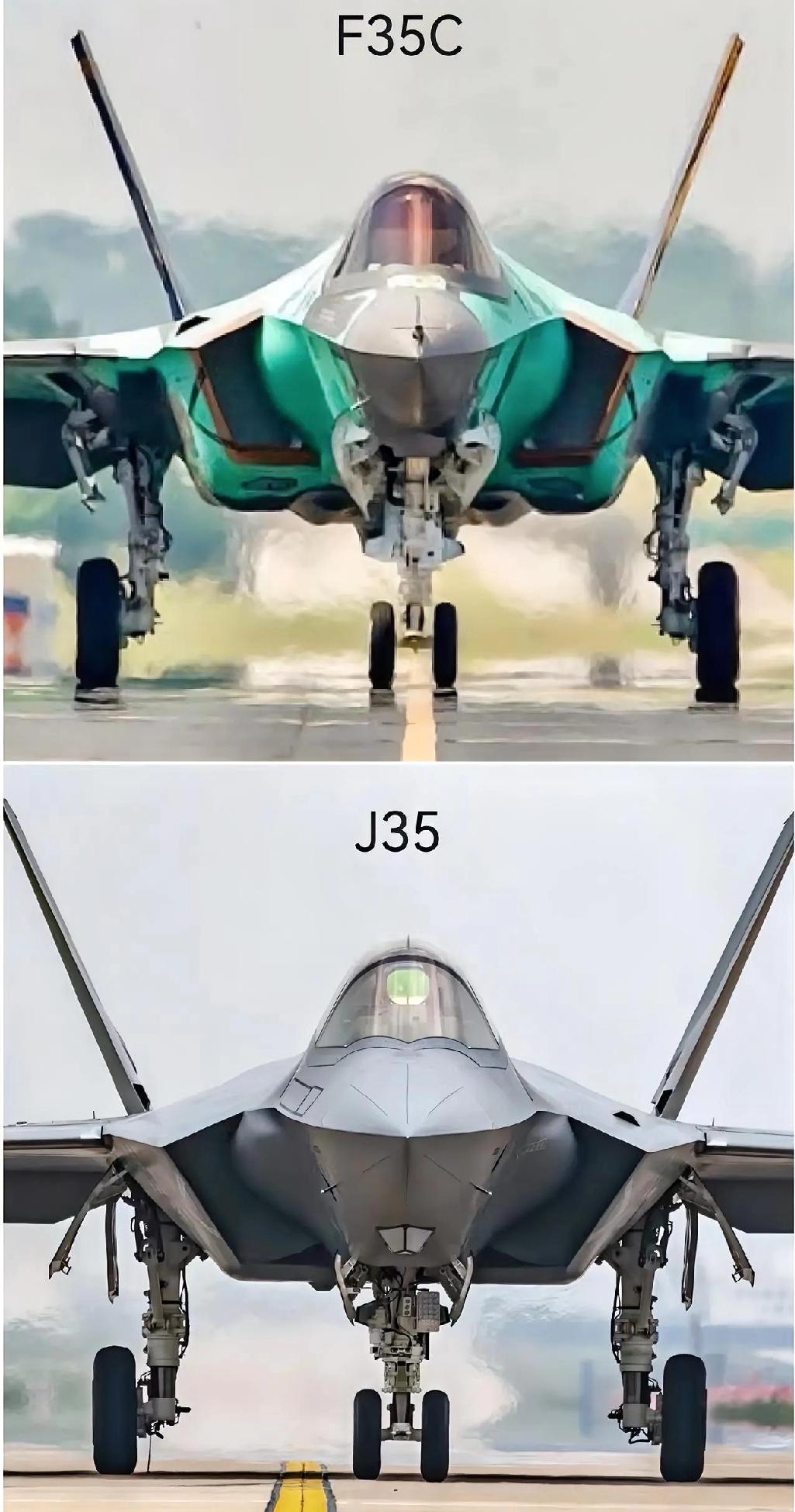 歼-35和F-35谁好看？
自家的孩子肯定更好看。
而且歼-35是双发重型战斗机