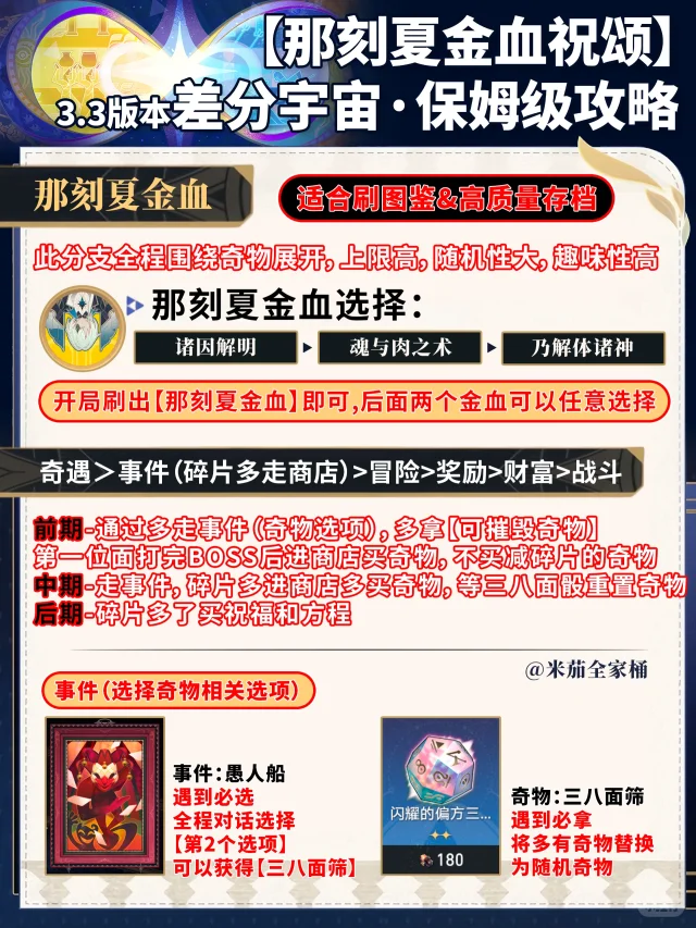 差分宇宙｜那刻夏金血祝颂保姆级攻略