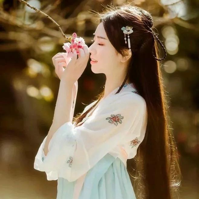 春日微风轻拂，花香满袖，古典之美尽显。