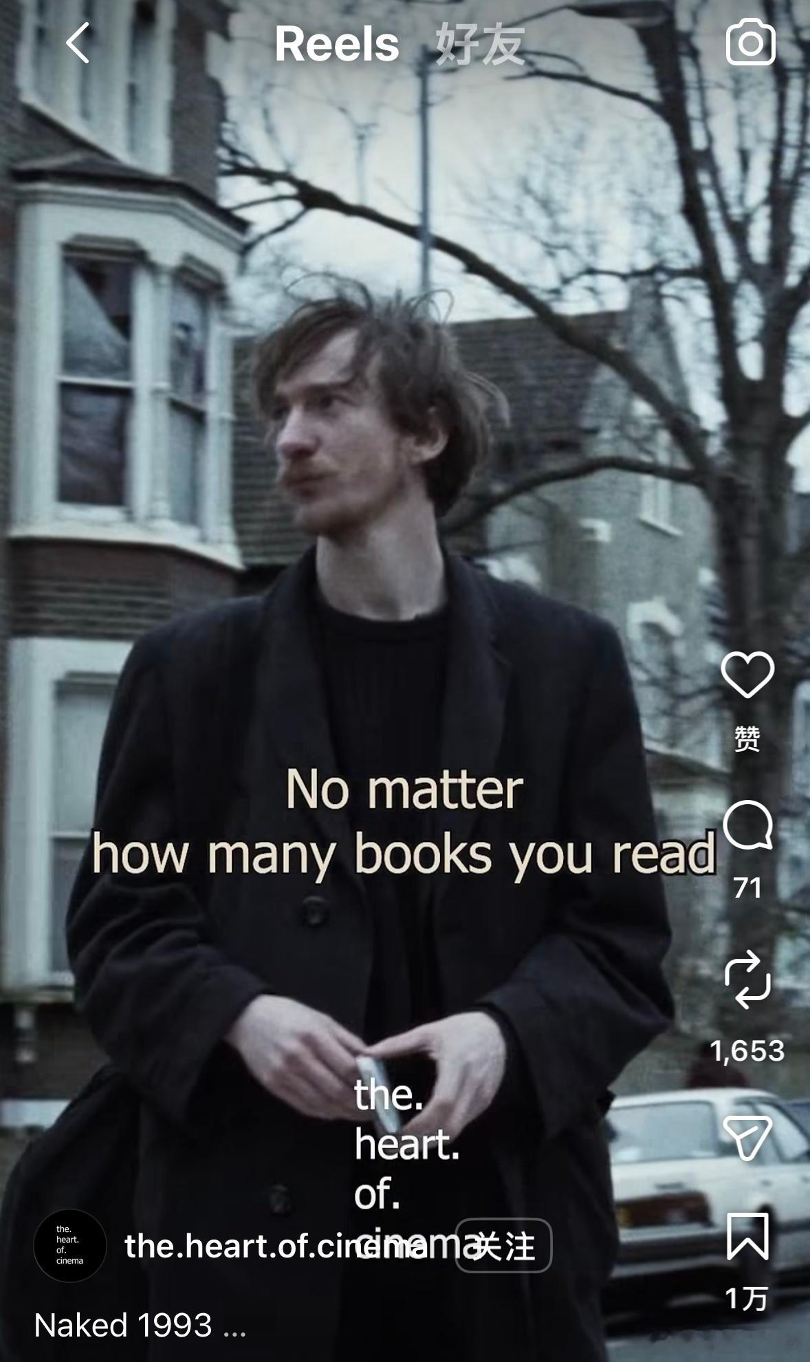 我非常冷的笑点：电影号又发了迈克李的电影Naked剪辑，并且在第一行就写了Nak