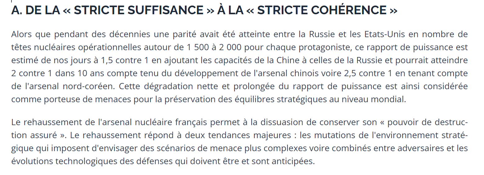 法国参议院一份最新报告援引法国军方官员的判断称，过去数十年间，俄罗斯与美国的现役