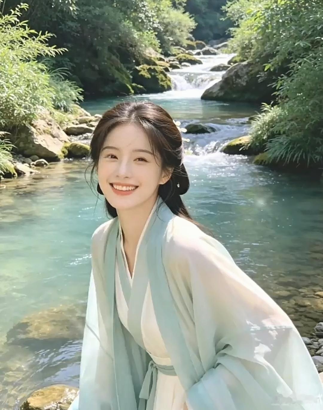 国风汉服艺术照美女穿上国风汉服，显得更加端庄、干净，既有少女的鲜活，又有国风汉服