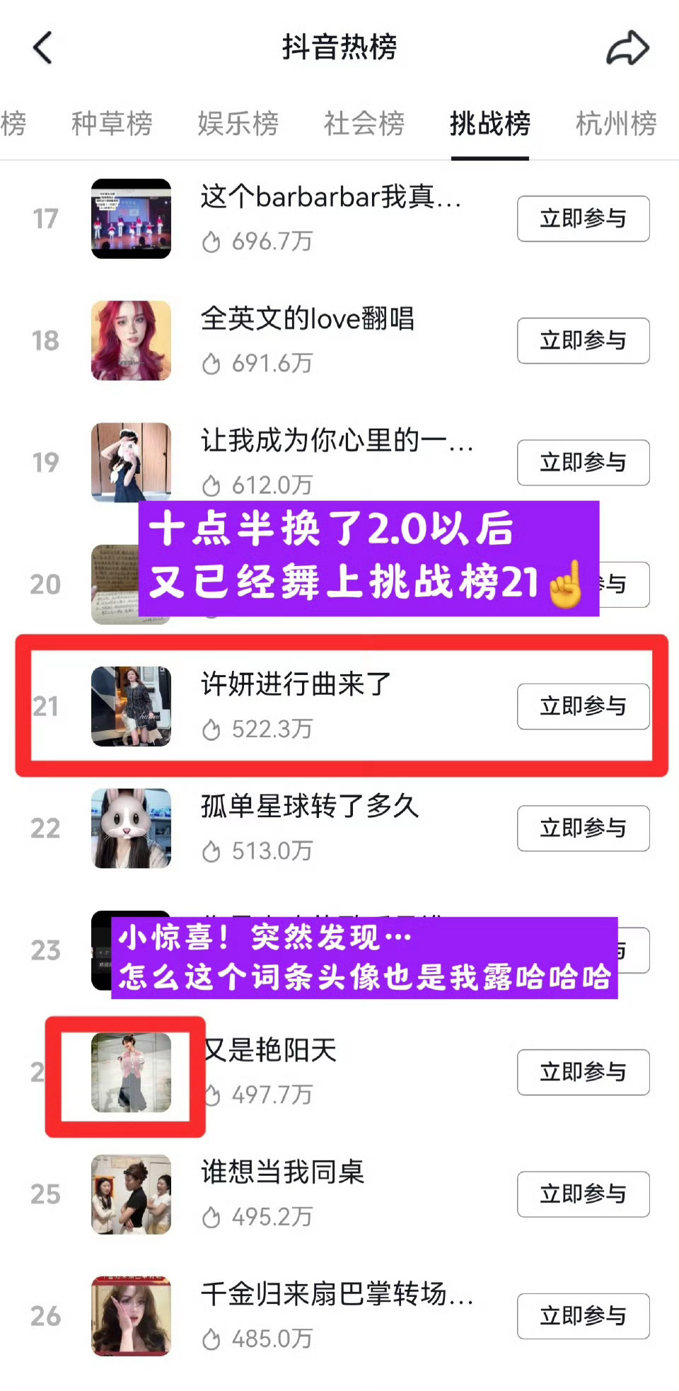 赵露思许妍进行曲2.0以后，又已经轻松舞上挑战榜21 ​​​