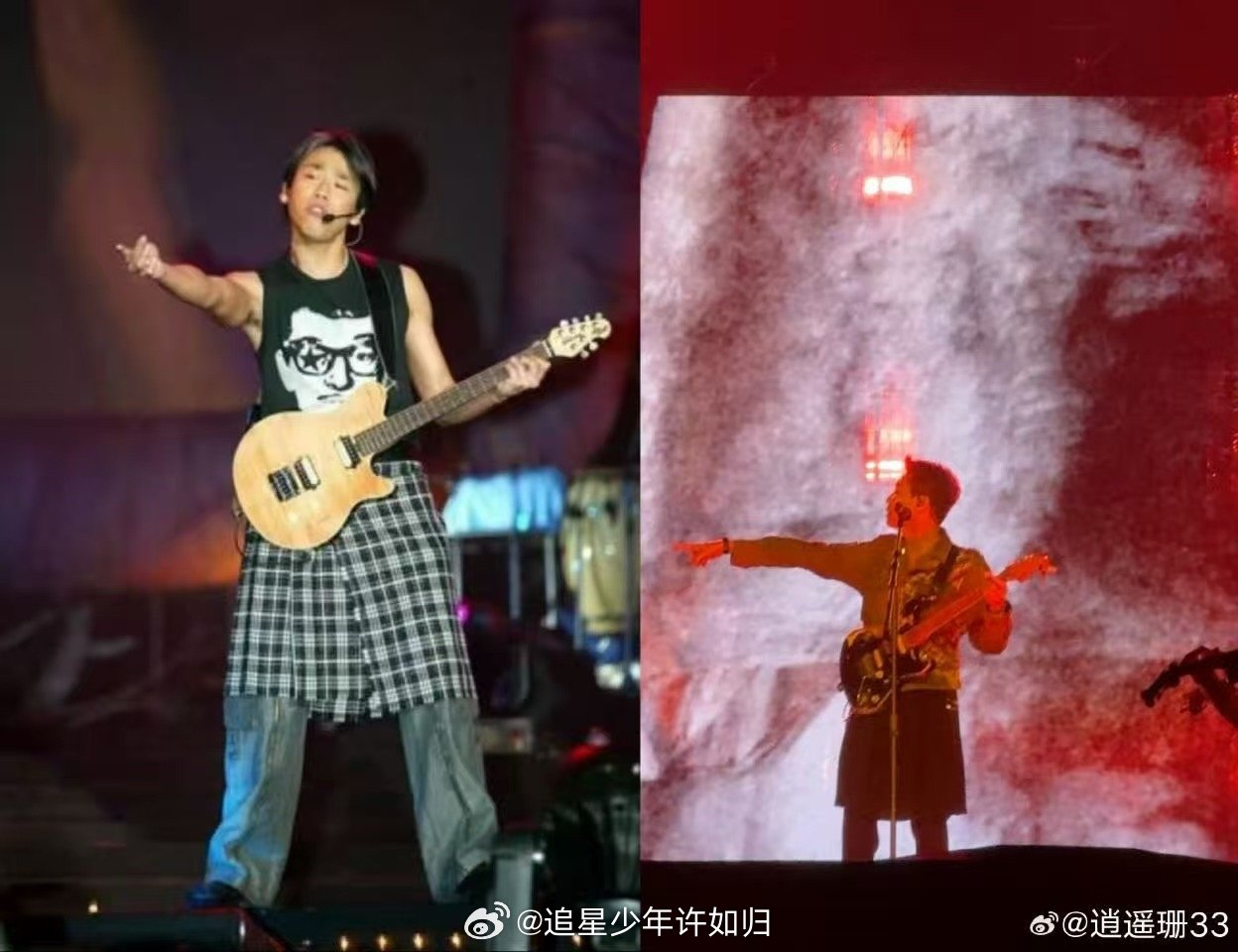 陶喆苏格兰打卤裙陶喆的裙子扣掉了 陶喆新巡演这造型，苏格兰打卤裙配西装，时尚界地