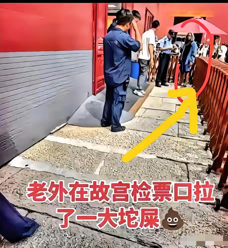 8月9日，在故宫午门检票入口处，一名外籍游客竟当众脱裤随地排泄，这一幕实在是让人