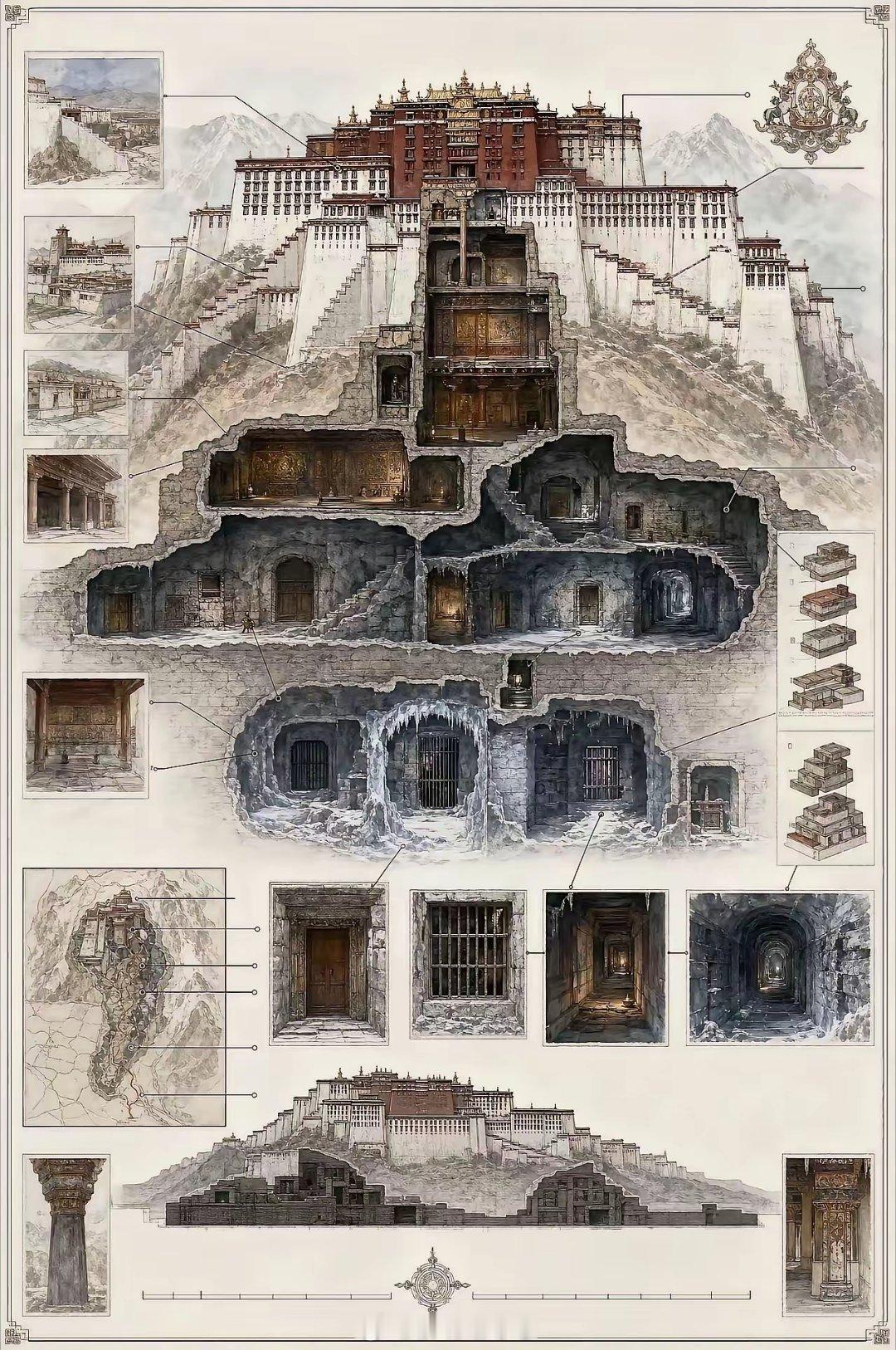 据说这是布达拉宫地下图。实话实说，看起来有点吓人。布达拉宫