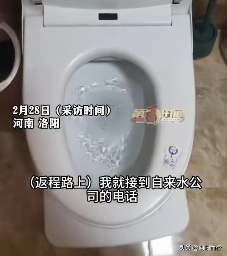 真不敢信，洛阳一女士过年出门17天，智能马桶自己流水17天，用掉200多吨水。