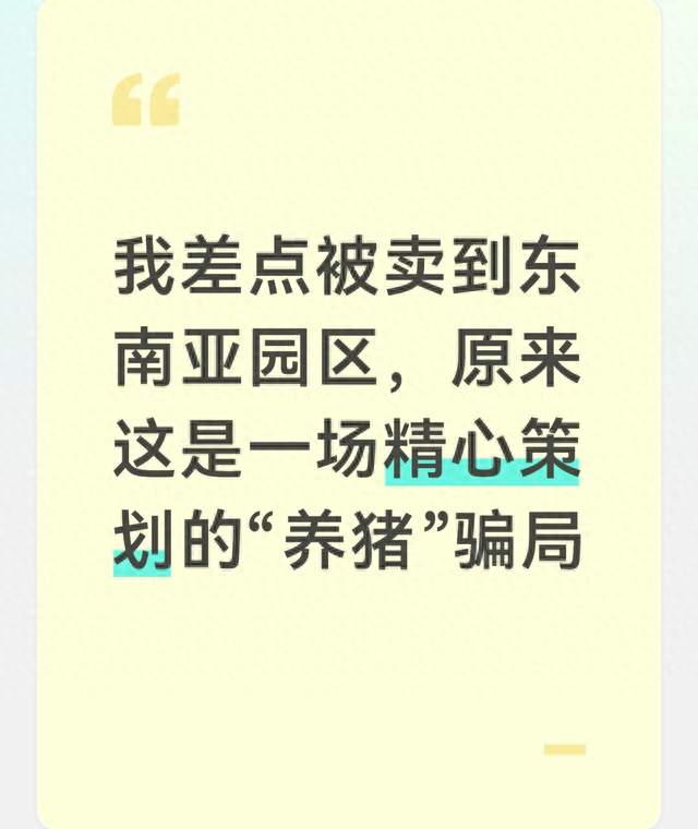 我差点被卖到东南亚园区，原来这是一场精心策划的“养猪”骗局