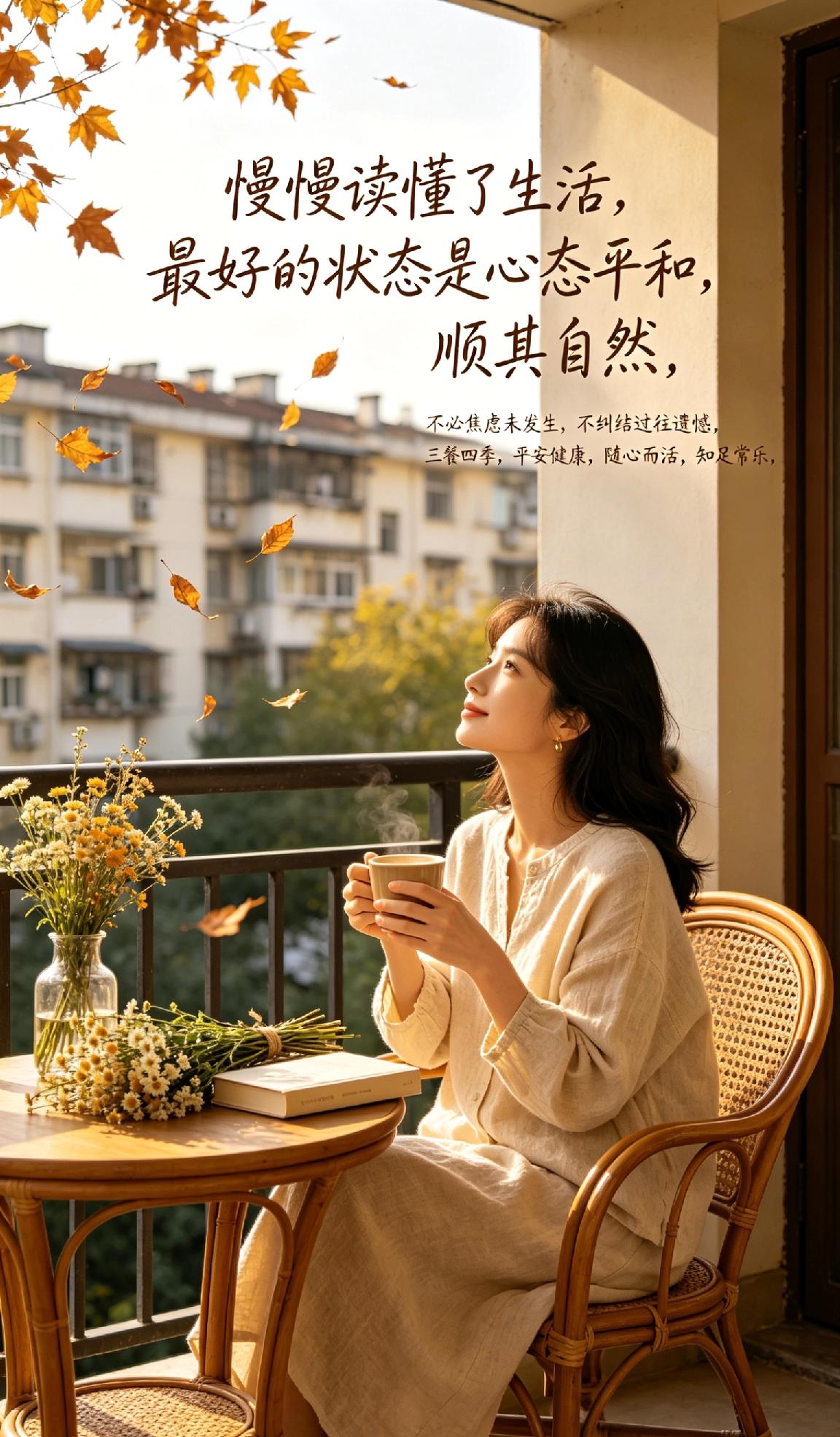 慢慢读懂了生活，最好的状态从来不是事事圆满，而是心态平和，顺其自然。
不必为未发