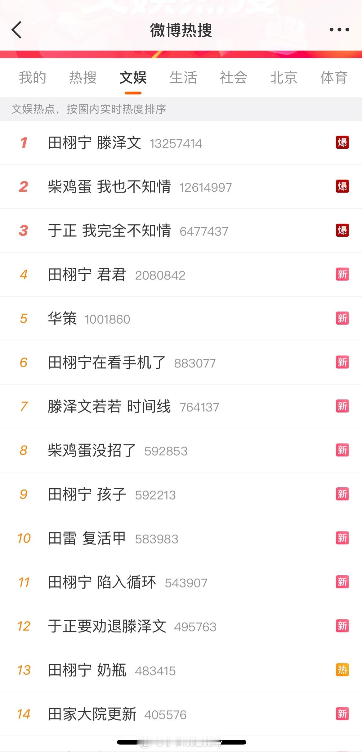 文娱榜可以说是全部沦陷 ​​​