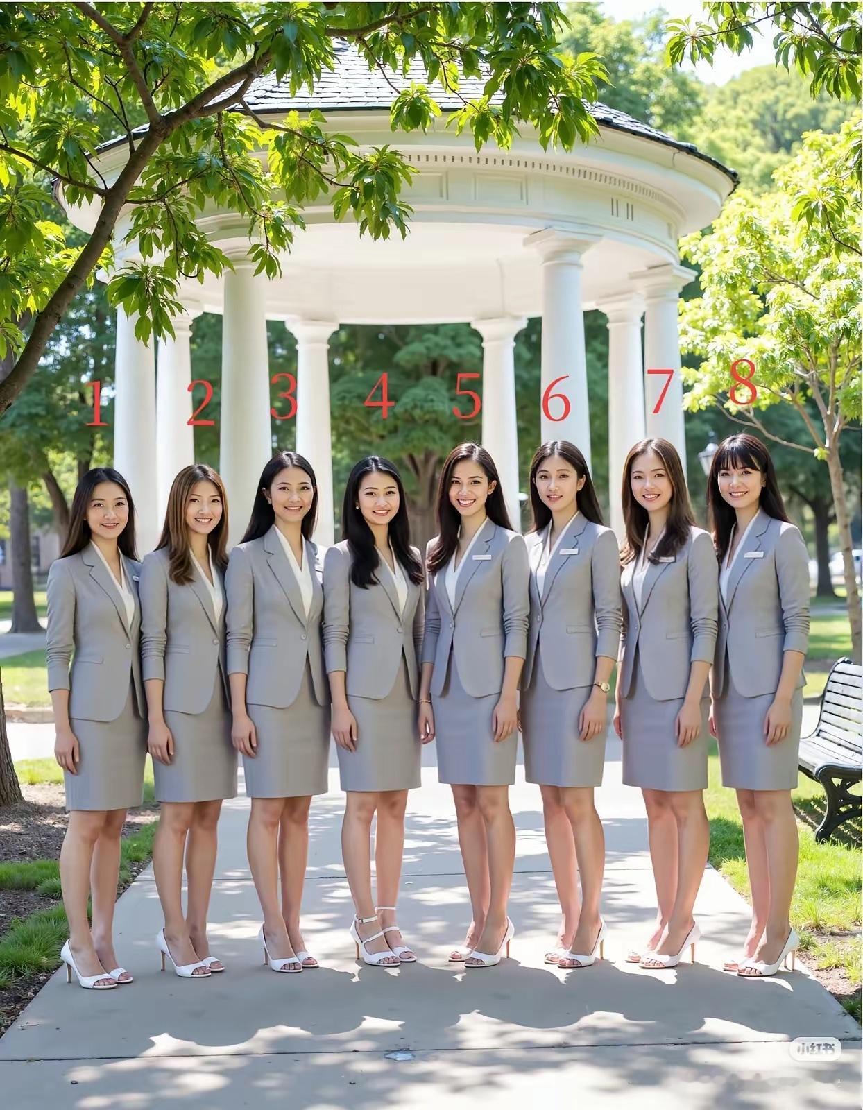 考考你眼力，8个人当中有一个是男扮女装，你能猜出是几号不？