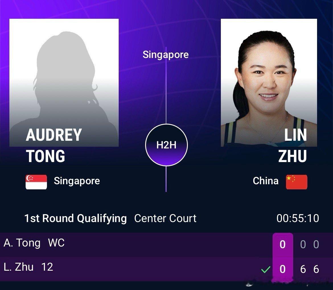 【WTA250】🇸🇬新加坡站女单资格赛首轮🇨🇳朱琳6-0/6-0 🇸?