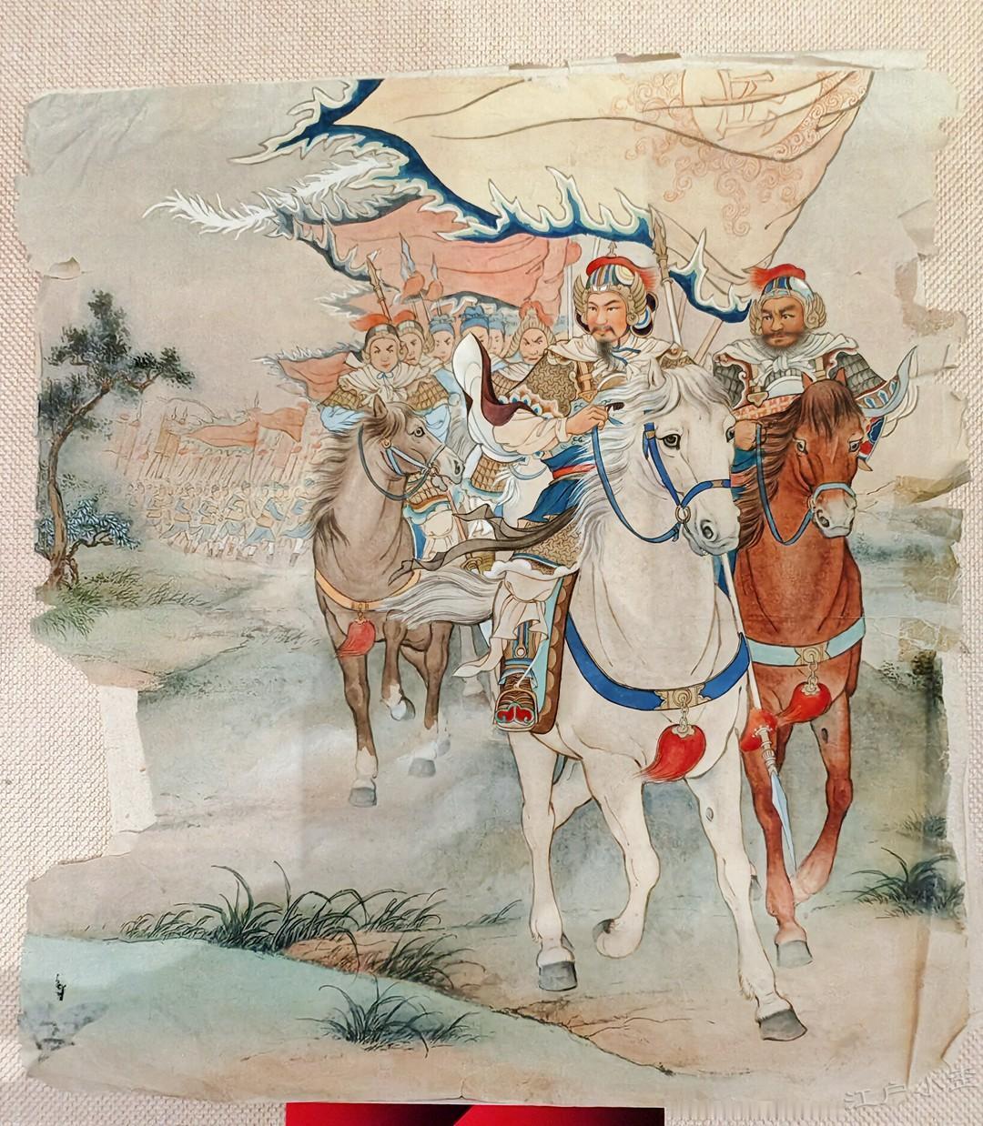 人美《岳传》连环画封面原稿细节欣赏
最近刚刚落幕的人美原作展上，230幅复刻品，